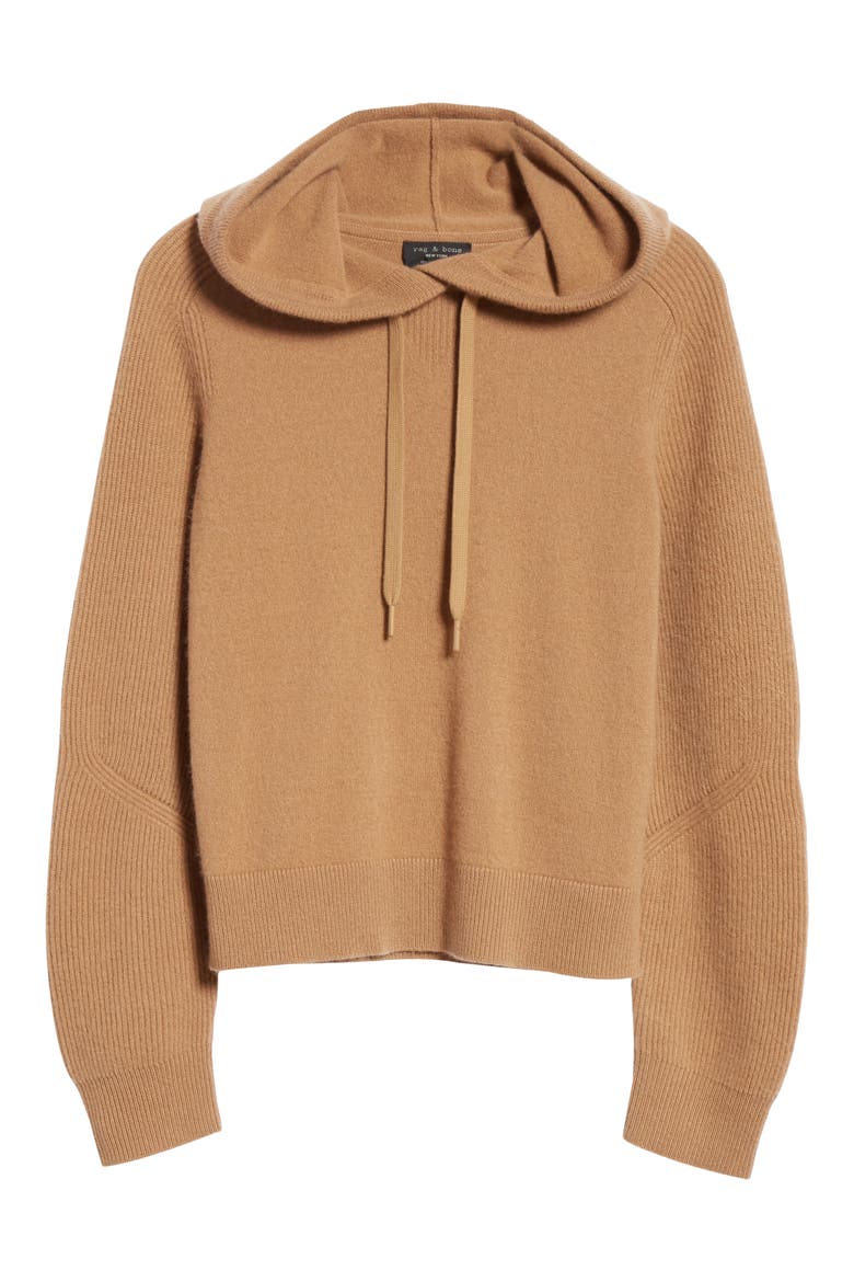 Logan Cashmere Hoodie, Alternate, color, CAMEL