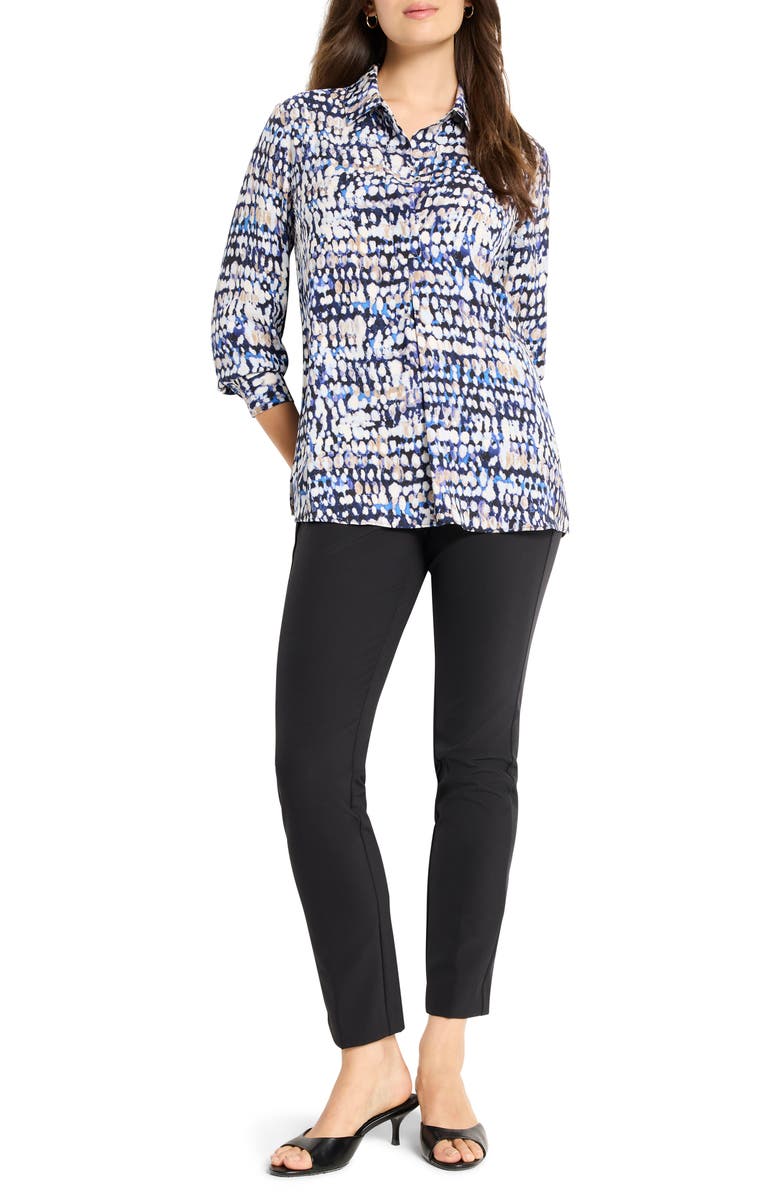 NIC+ZOE Harvest Dot Button-Up Shirt, Alternate, color, Blue Multi