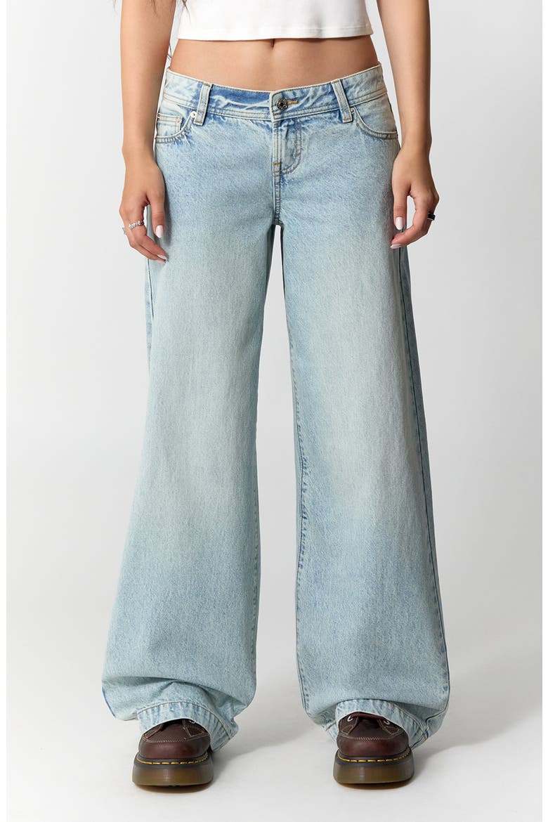 Kaia Low Rise Baggy Wide Leg Jeans, Main, color, LIGHT INDIGO