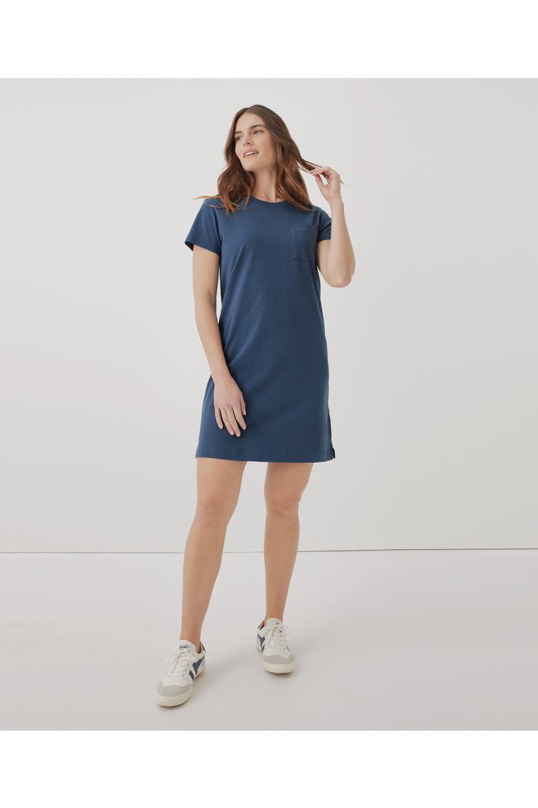 Organic Softspun Tee Dress, Alternate, color, French Navy