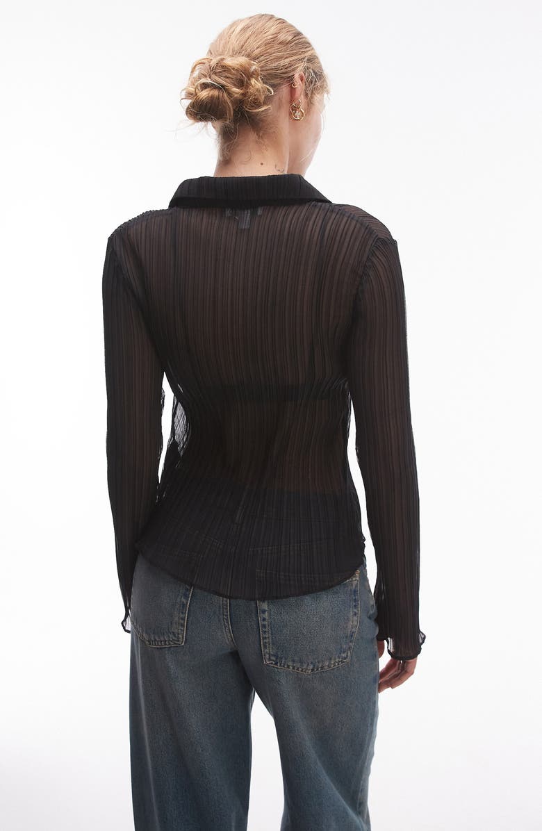 Topshop Plissé Shirt, Alternate, color,