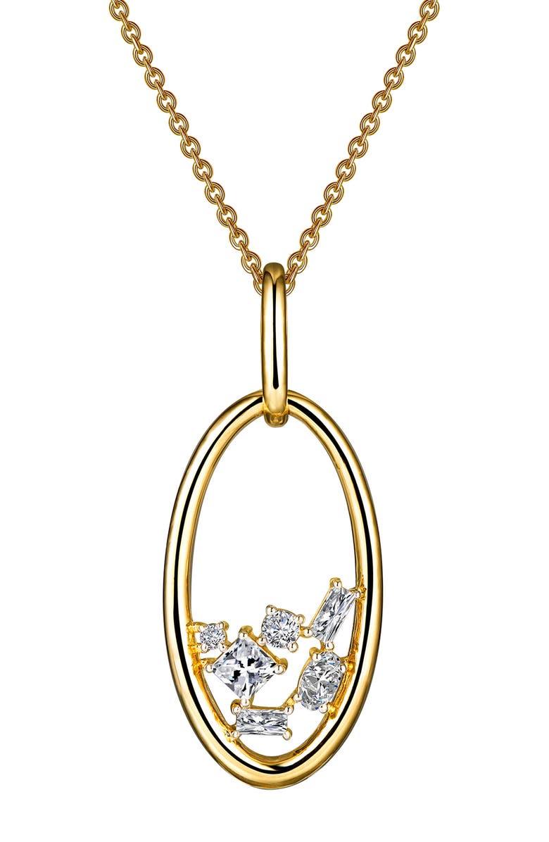 Lafonn Open Oval Pendant Necklace, Main, color, 