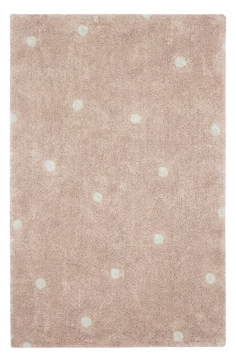 Mini Polka Dot Washable Cotton Blend Rug