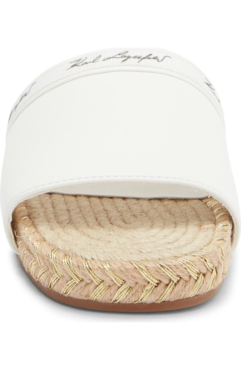 KARL LAGERFELD PARIS Tarzana 2 Script Espadrille Slide Sandal, Alternate, color, White