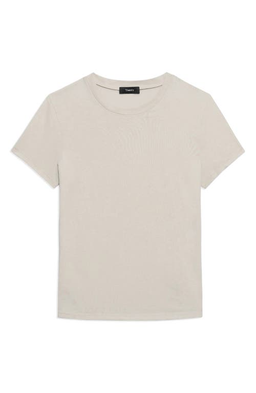 Theory White Crewneck T-shirt In Pumice - B13