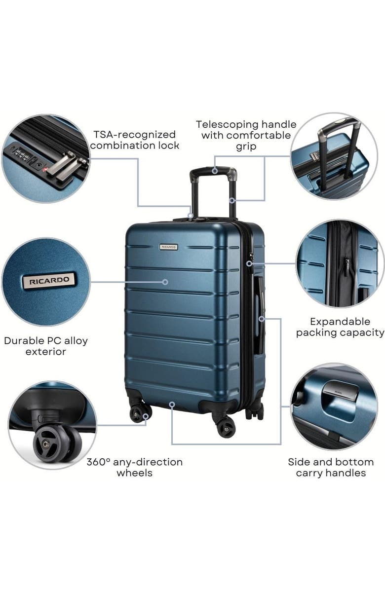 Ricardo Beverly Hills Cambria Hardside Luggage 2-Piece Set, Alternate, color, Blue Pearl