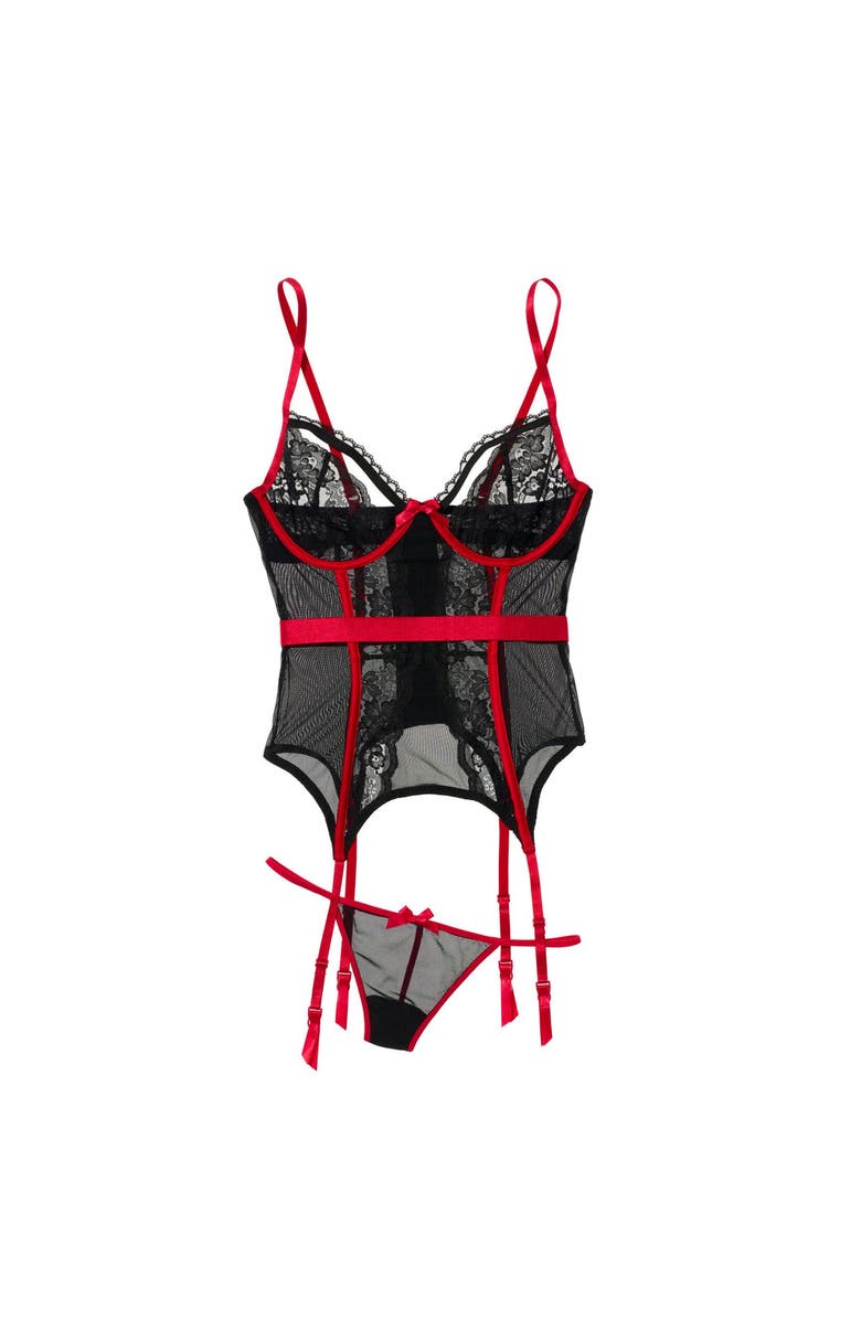 Adore Me Lyla Unlined Bustier, Alternate, color, Black