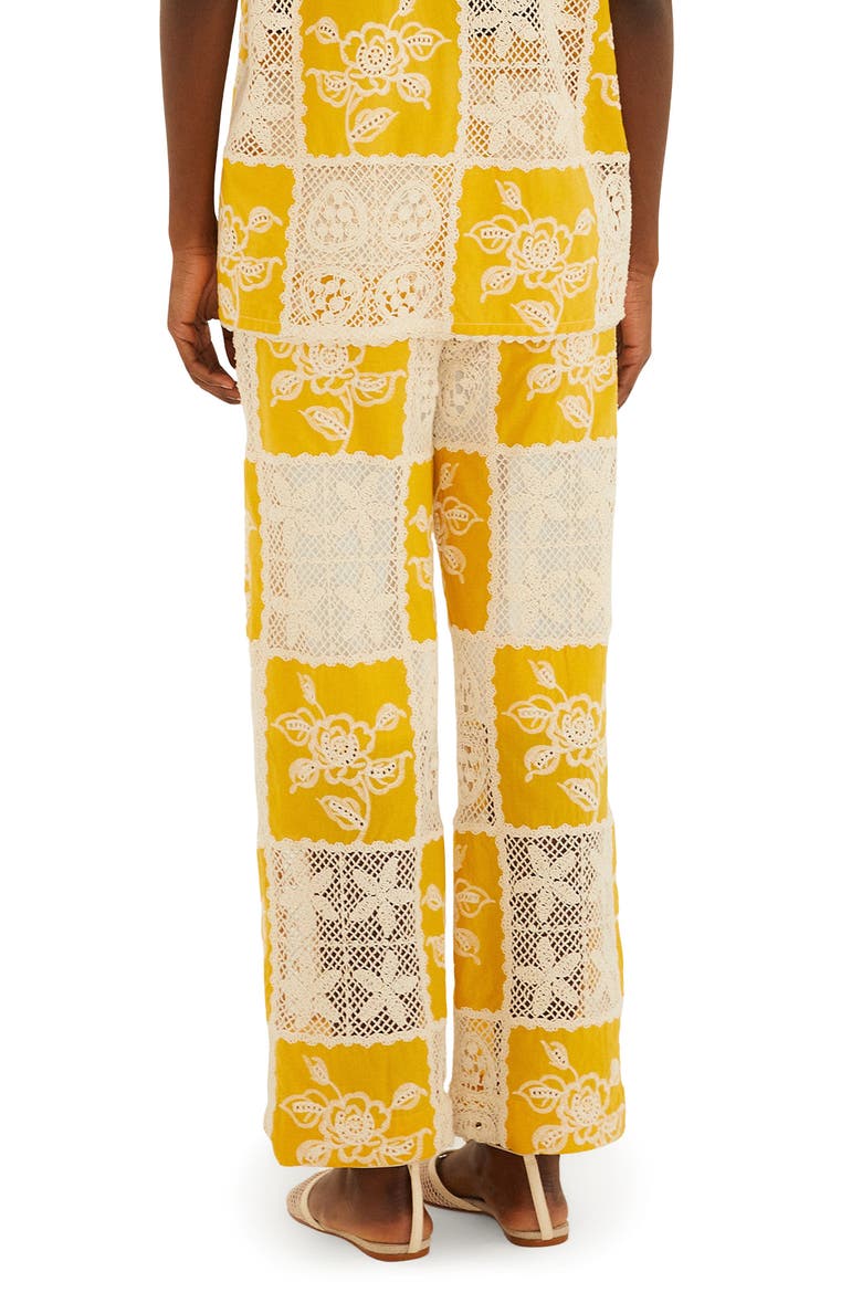 Lace Patchwork Cotton Pants, Alternate, color, OFF-WHITE