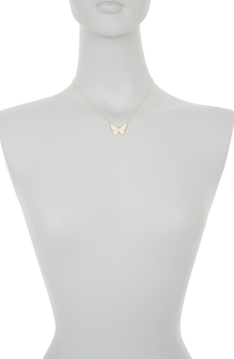 GABI RIELLE Pavé Butterfly Pendant Necklace, Alternate, color, Gold