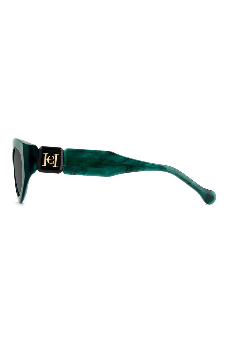 Her 52mm Gradient Oval Sunglasses, Alternate, color, GREEN MARBLE BLACK/ GREY