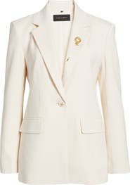 KOBI HALPERIN Twill Blazer with Pin