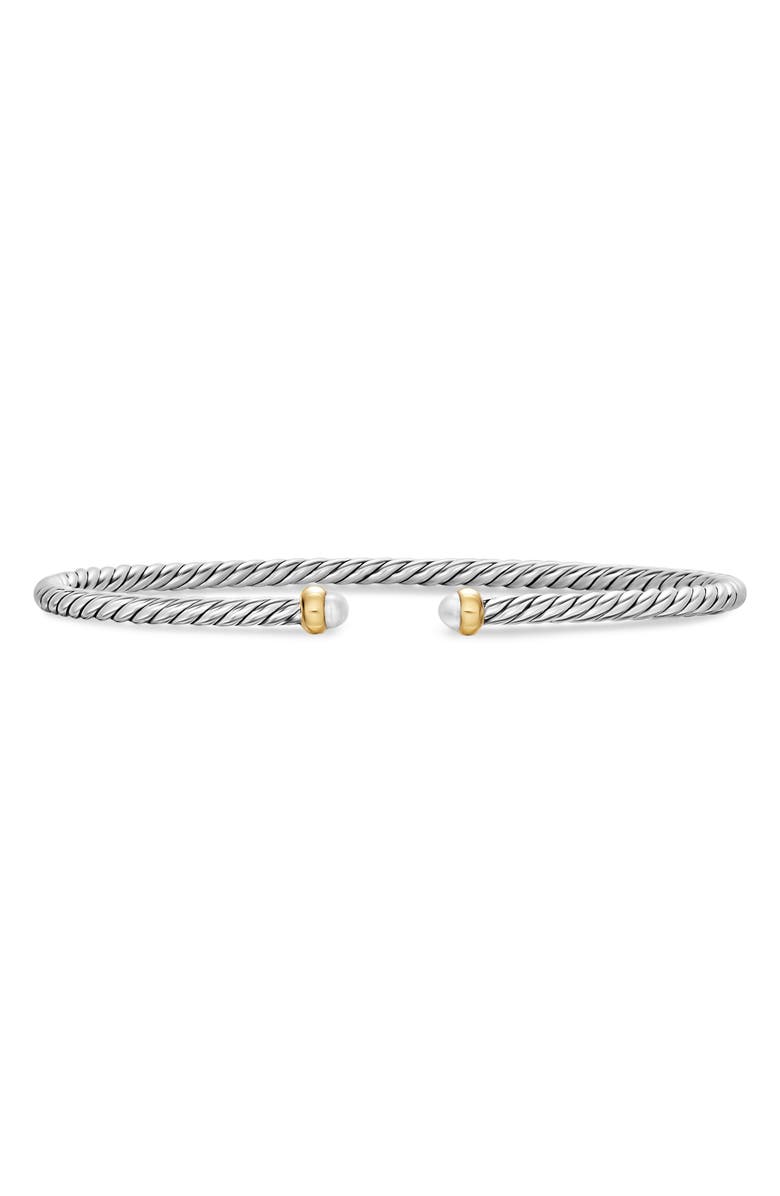 David Yurman Micro Cable Flex Bracelet, Main, color, Pearl