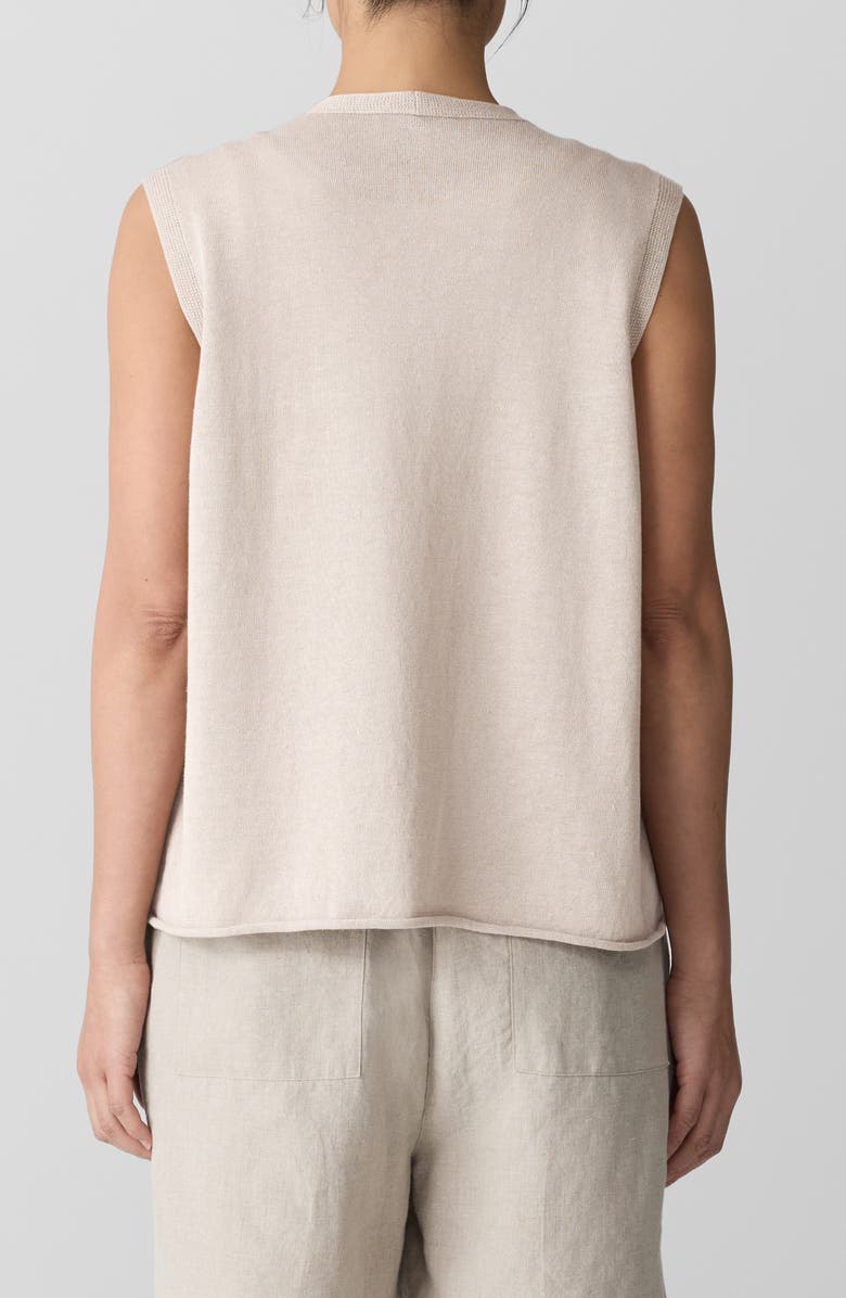 Eileen Fisher Tie Front Sweater Vest, Alternate, color, Undyed Natural