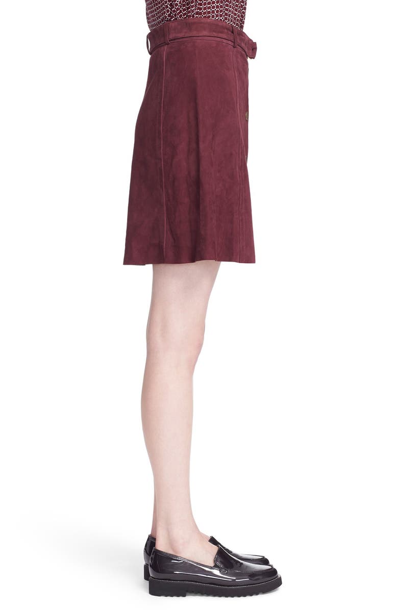 Kate Spade New York belted suede a-line skirt, Alternate, color, 