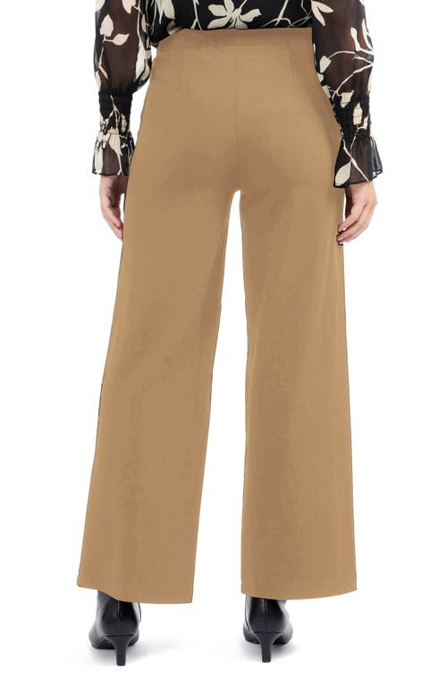 Ellen Tracy Sailor Wide Leg Pull-on Pants In Camel