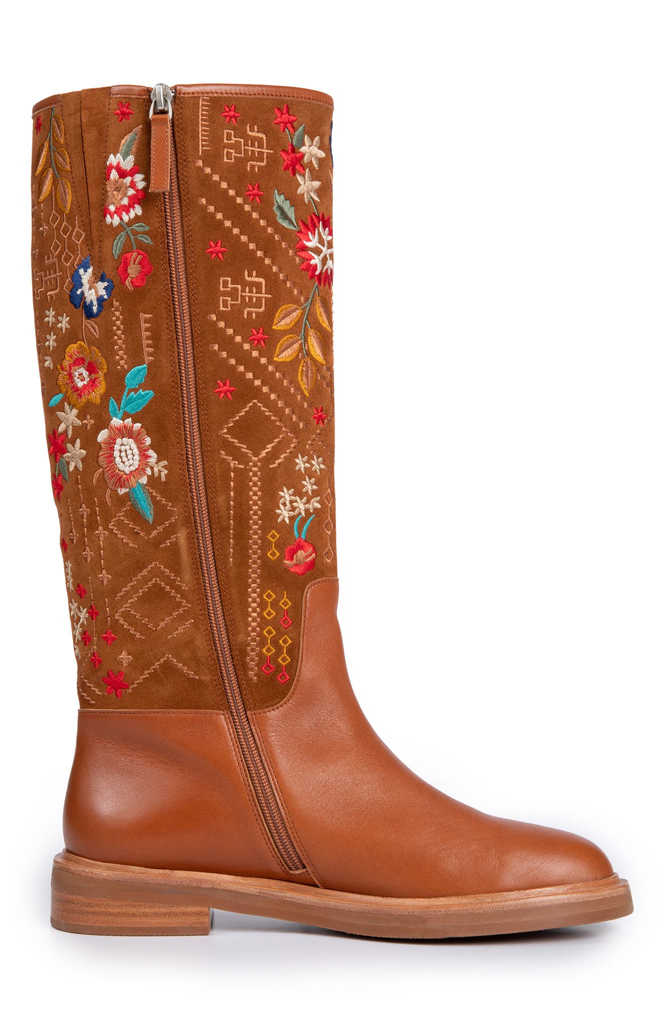 Johnny Was Olivia Embroidered Knee High Boot, Alternate, color, 
