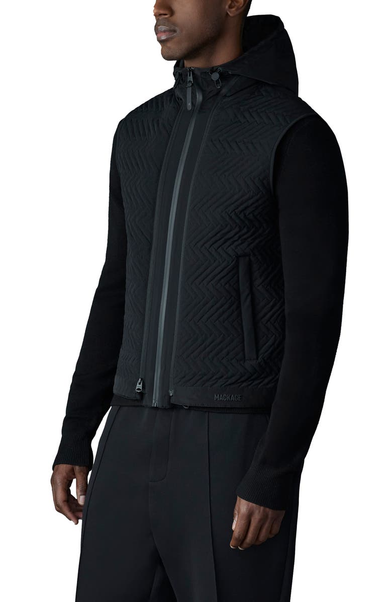 Mackage Barrett 2-in-1 Quilted Hybrid Recycled Down Jacket, Alternate, color, Black