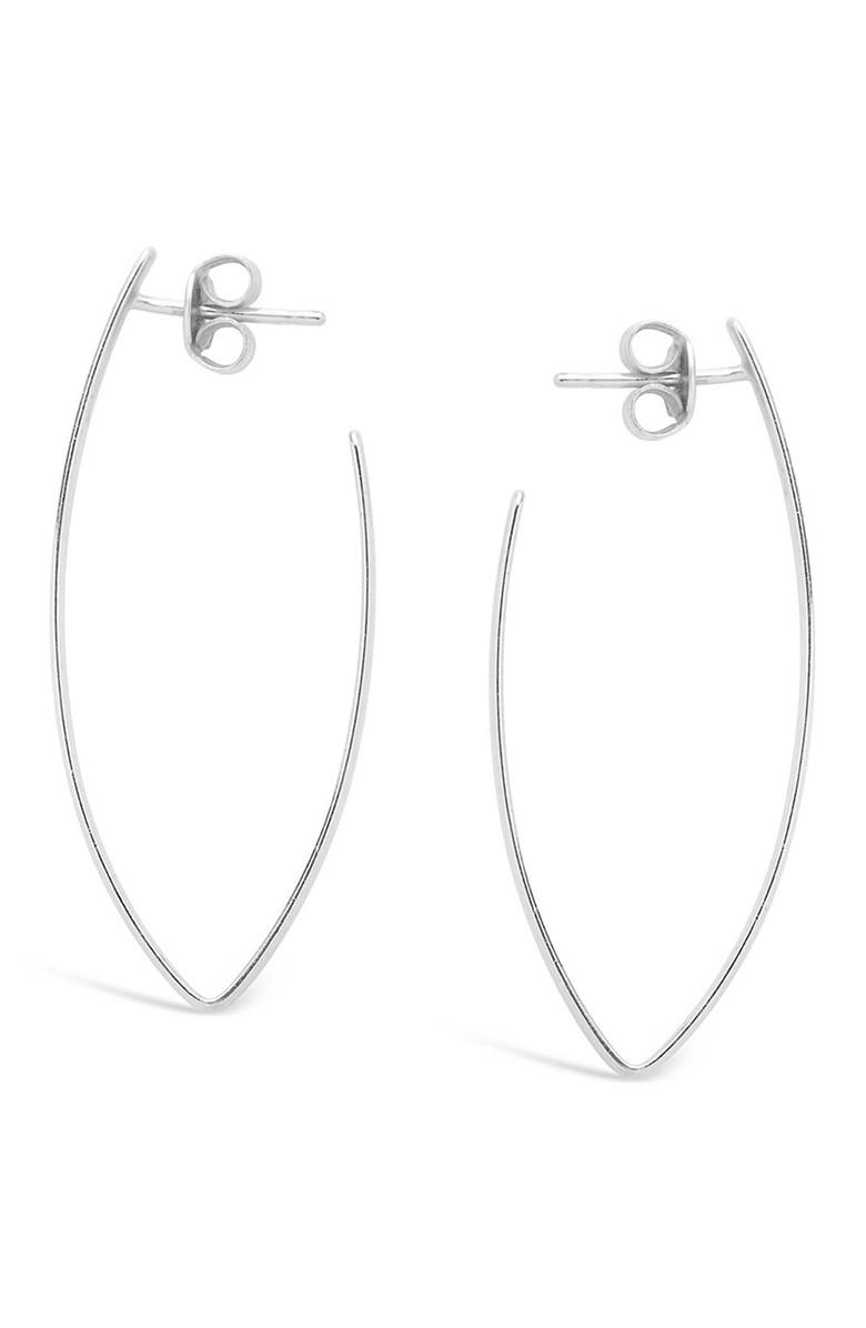 Sterling Forever Rhodium Plated V Hoop Earrings, Alternate, color, 