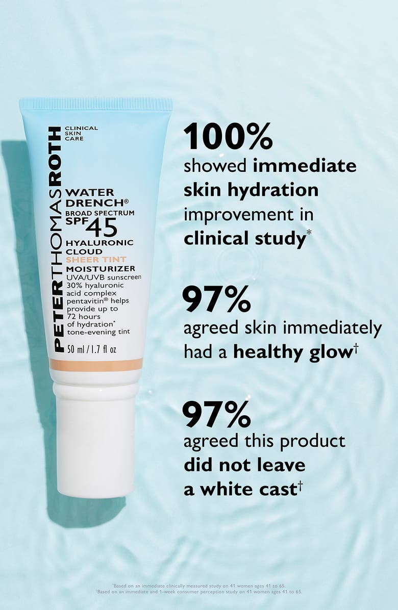 Peter Thomas Roth Water Drench<sup>®</sup> Broad Spectrum SPF 45 Hyaluronic Sheer Tint Moisturizer, Alternate, color, Blue