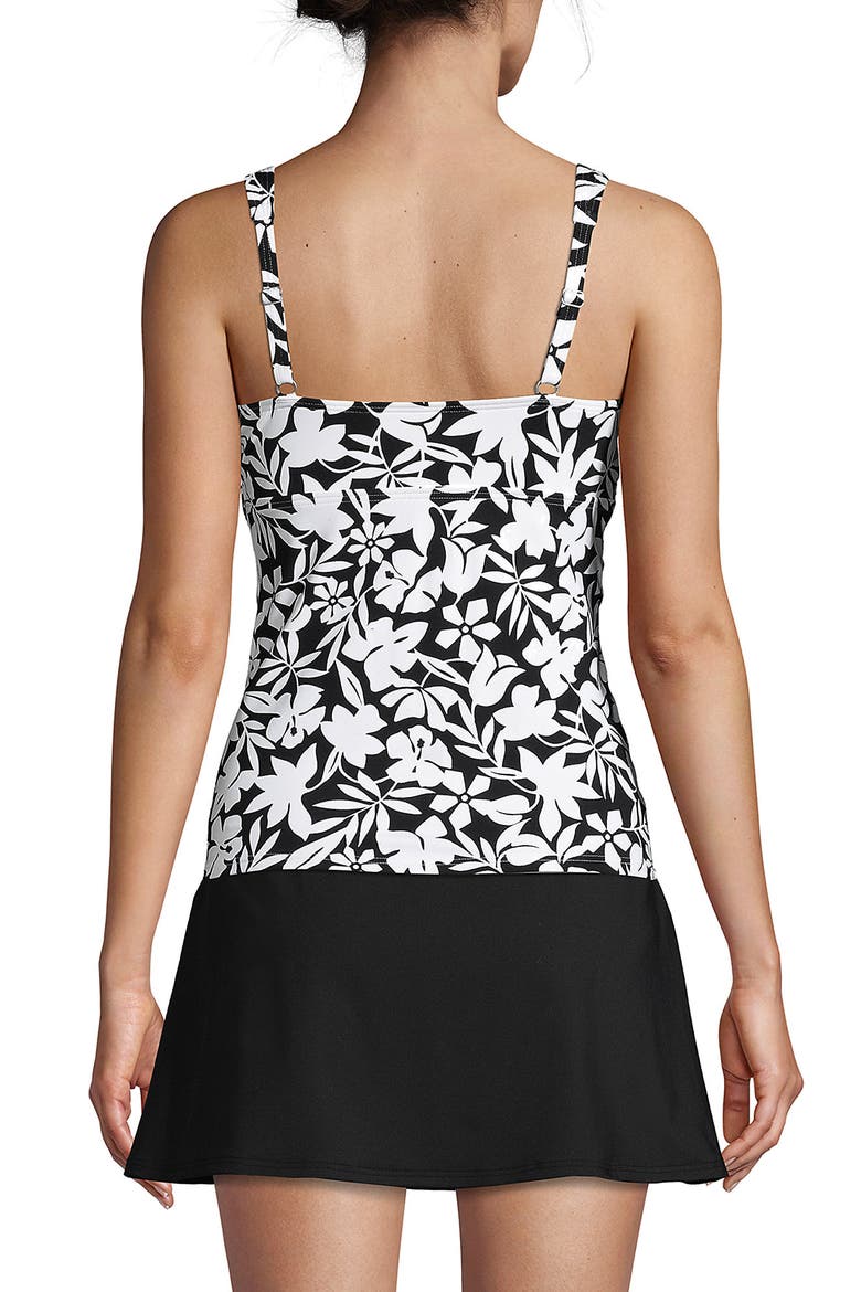 DDD-Cup Sweetheart Wrap Underwire Tankini Top, Alternate, color, Black Havana Floral