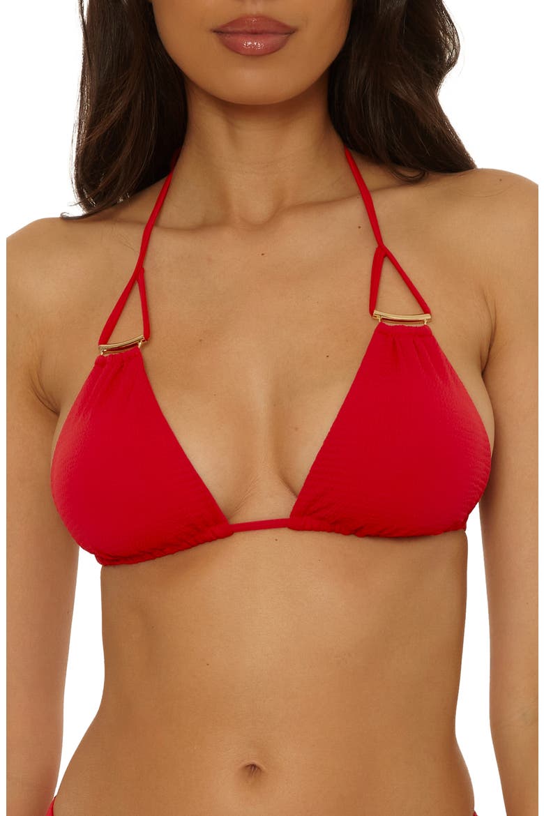 Riviera Triangle Bikini Top, Main, color, APPLE