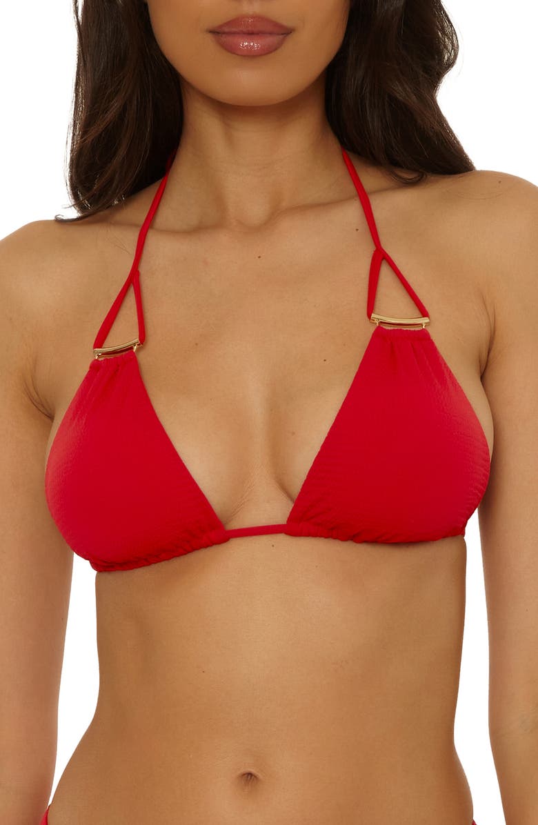 Becca Riviera Triangle Bikini Top, Main, color, Apple