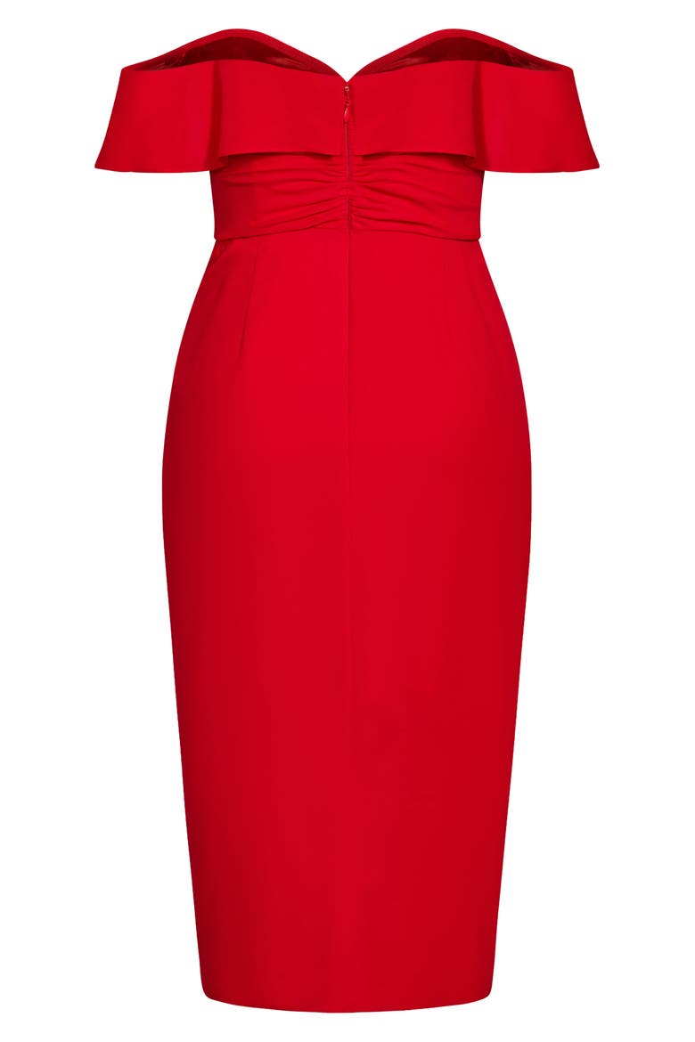 Va Va Voom Ruched Ruffle Dress, Alternate, color, SALSA RED