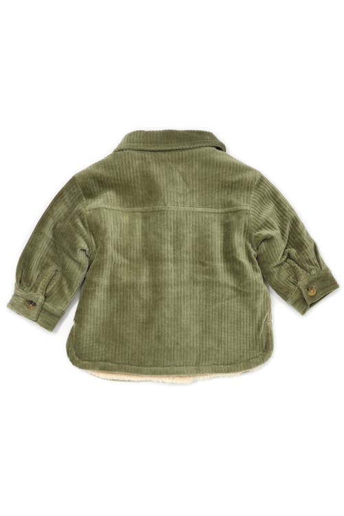 Oh Baby ! Corduroy With Snowdrift Shacket In Green