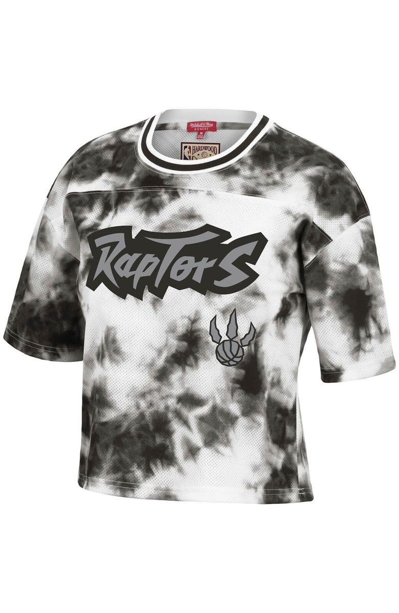 Mitchell & Ness Women's Mitchell & Ness Black/White Toronto Raptors Hardwood Classics Tie-Dye Cropped T-Shirt, Alternate, color, Black