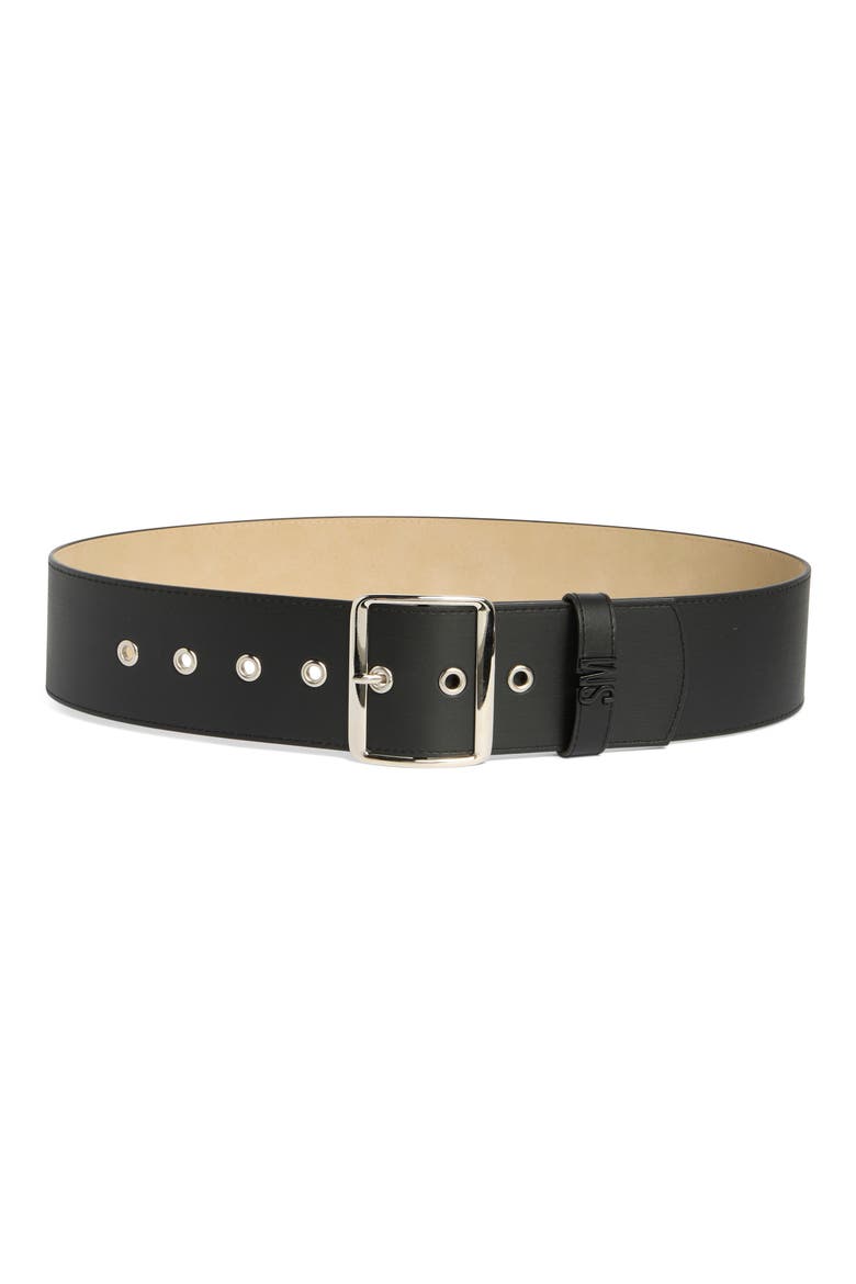 Rim Buckle Wide Belt, Main, color, BLACK