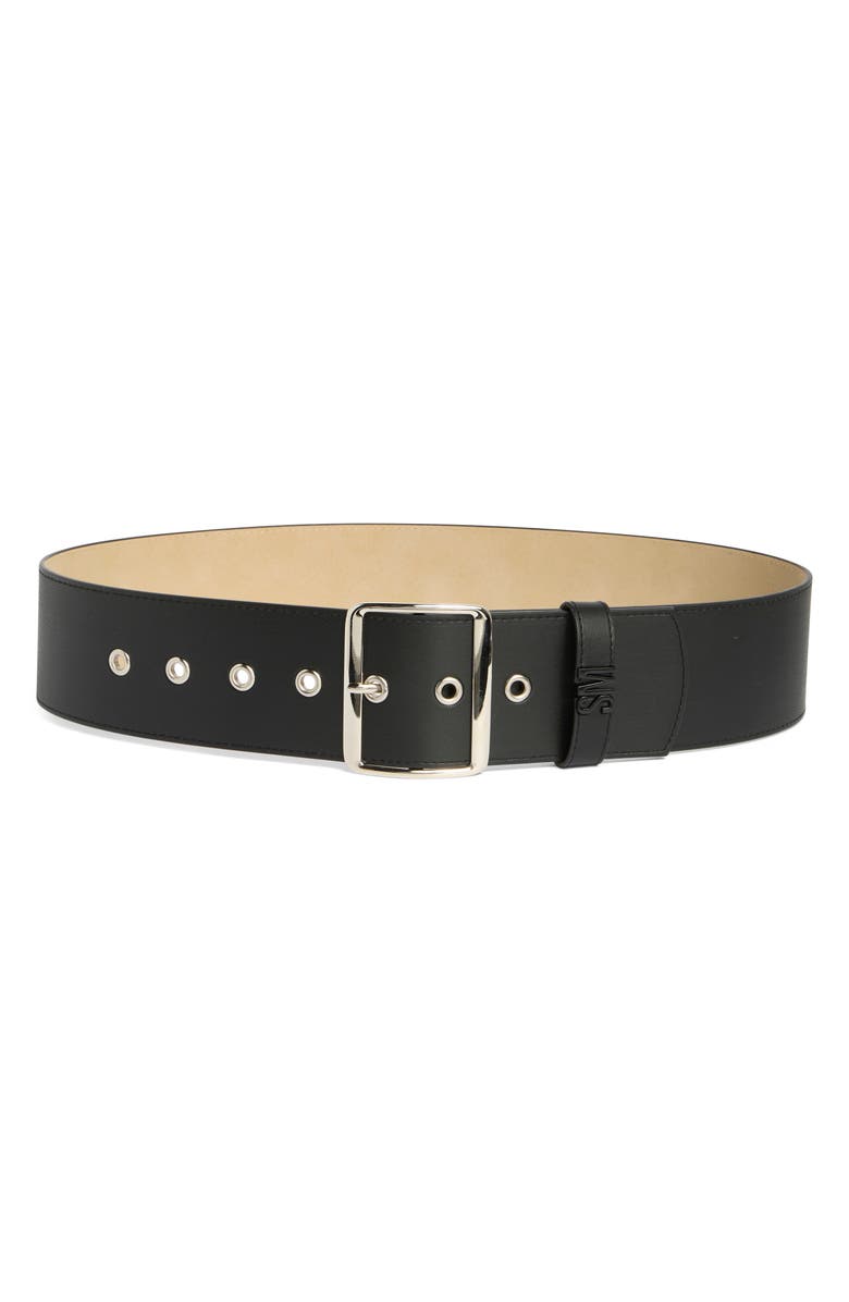 Steve Madden Rim Buckle Wide Belt, Main, color, Black
