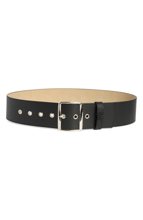 Rim Buckle Wide Belt