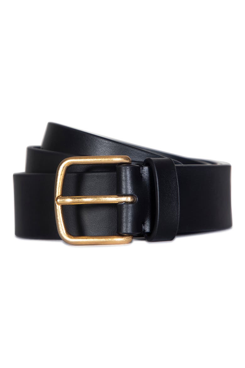 Kaia Leather Belt, Main, color, BLACK