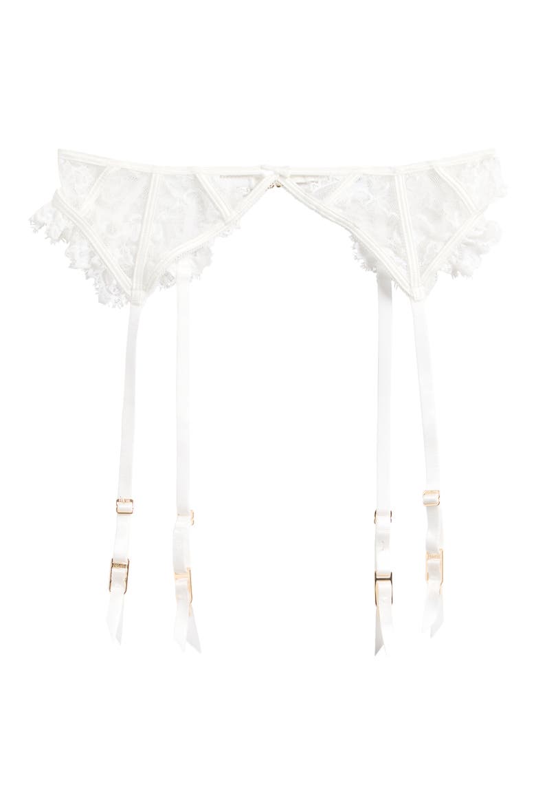 Beloved Lace Garter Belt, Alternate, color, WHITE