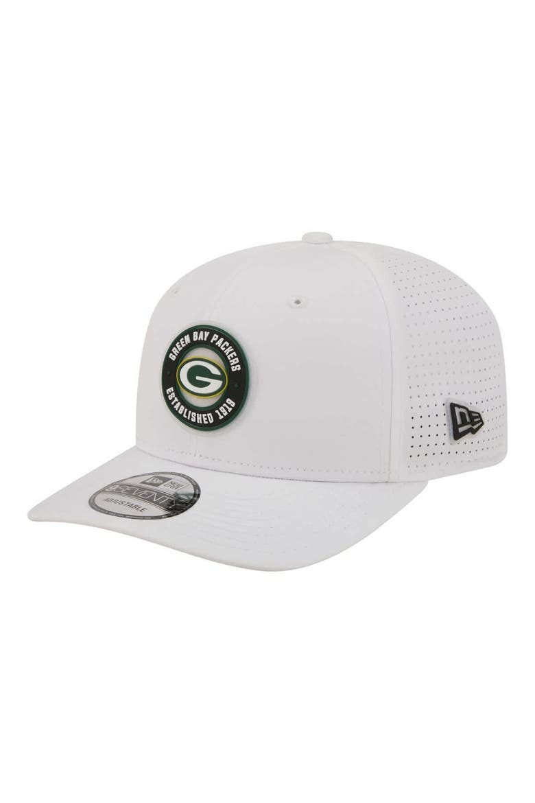 Men's New Era  White Green Bay Packers COOLERA 9SEVENTY Adjustable Hat, Main, color, White