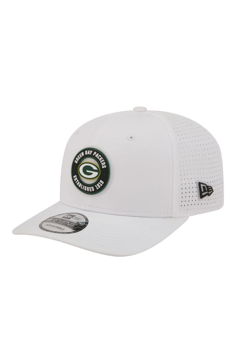 New Era Men's New Era White Green Bay Packers COOLERA 9SEVENTY Adjustable Hat, Main, color, White