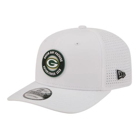 Men's New Era  White Green Bay Packers COOLERA 9SEVENTY Adjustable Hat