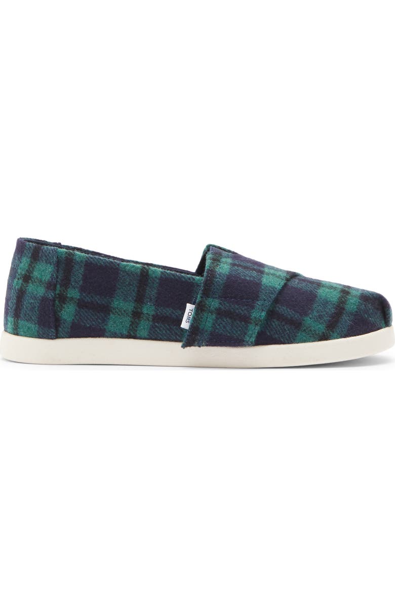 TOMS Kids' Alpargata Sneaker, Alternate, color, Navy Plaid