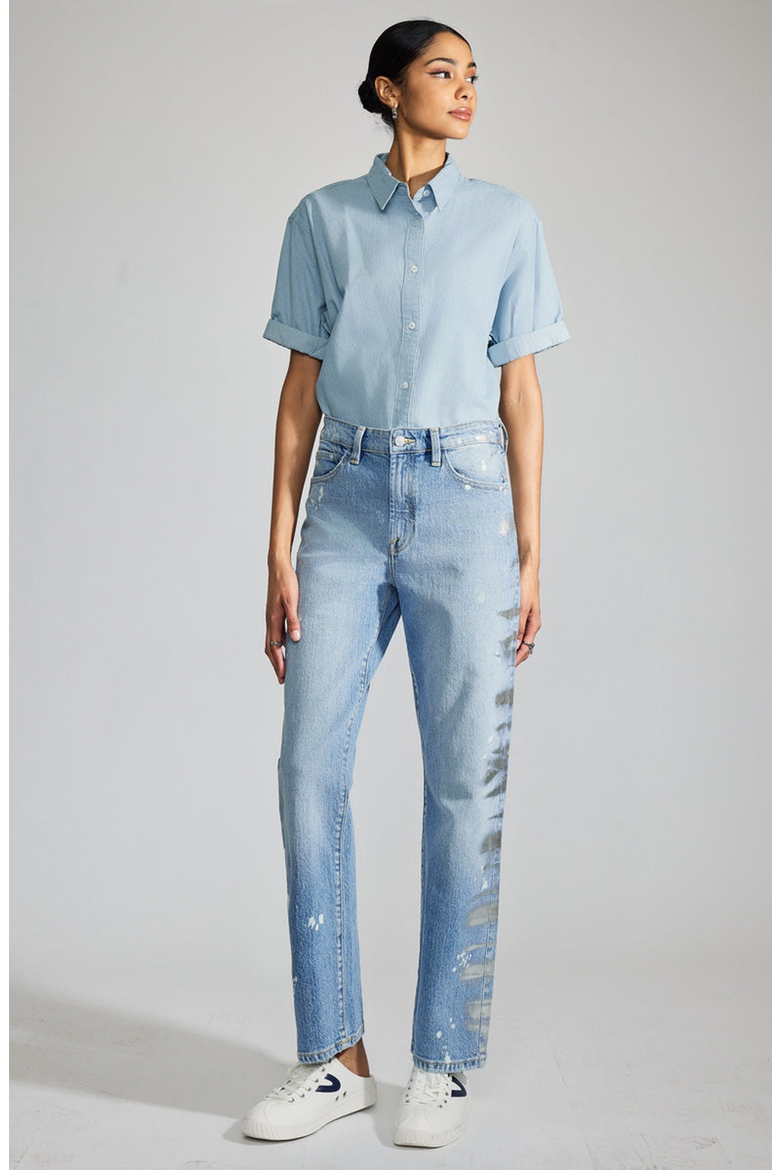 Genevieve Premier High Rise Straight Jeans, Alternate, color, Medium Wash