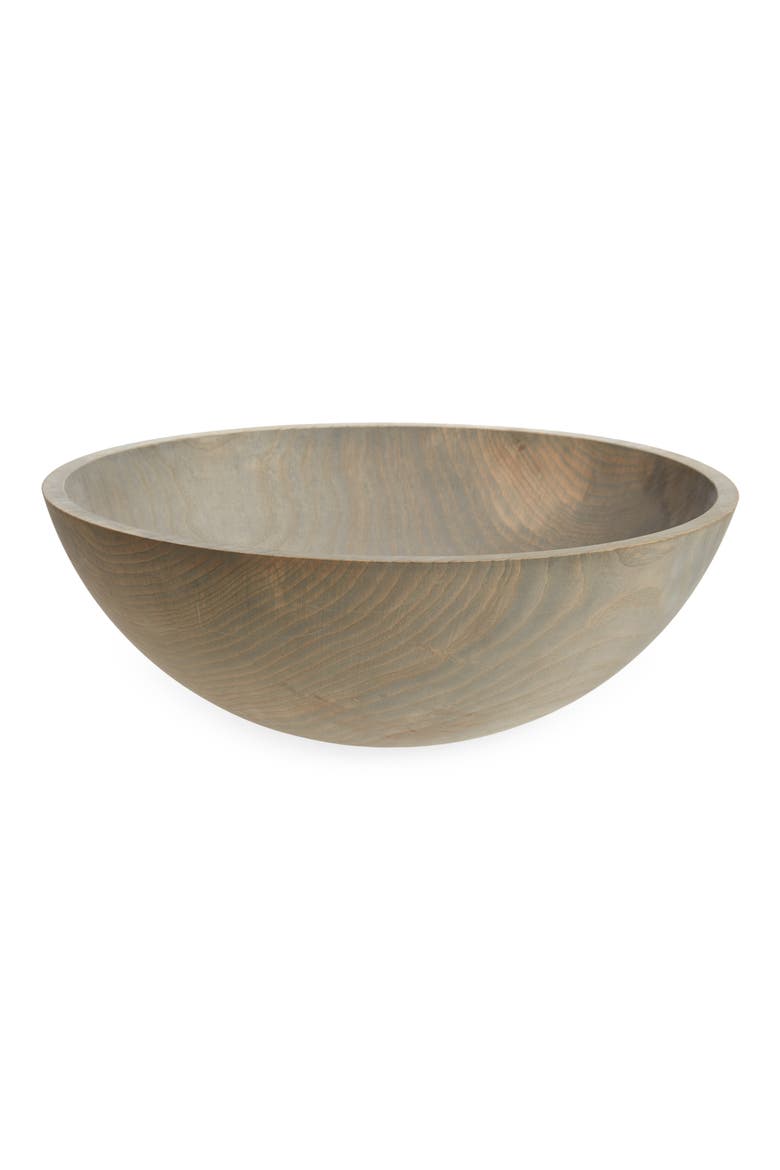 20" Crafted Wooden Bowl, Main, color, GREY