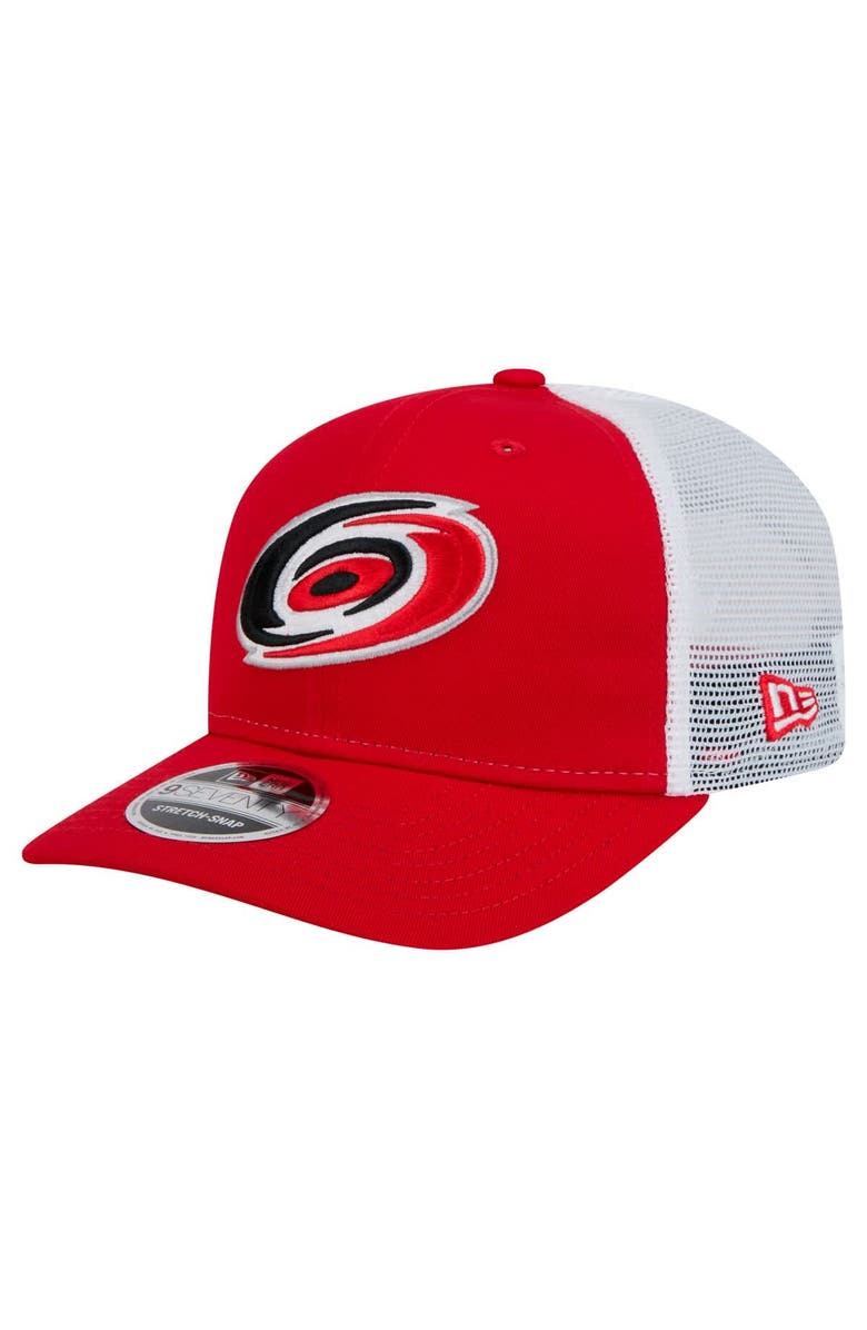 New Era Men's New Era Red Carolina Hurricanes Core Trucker 9SEVENTY Stretch-Snap Hat, Main, color, 