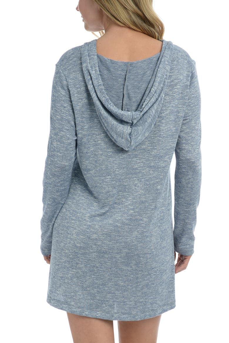 Beach Knit Cover-Up Hoodie, Alternate, color, INDIGO