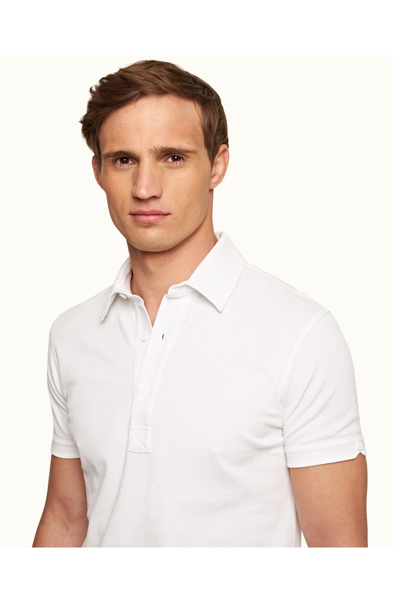 Orlebar Brown Sebastian Pique Tailored Fit Pique Polo Shirt, Alternate, color, White