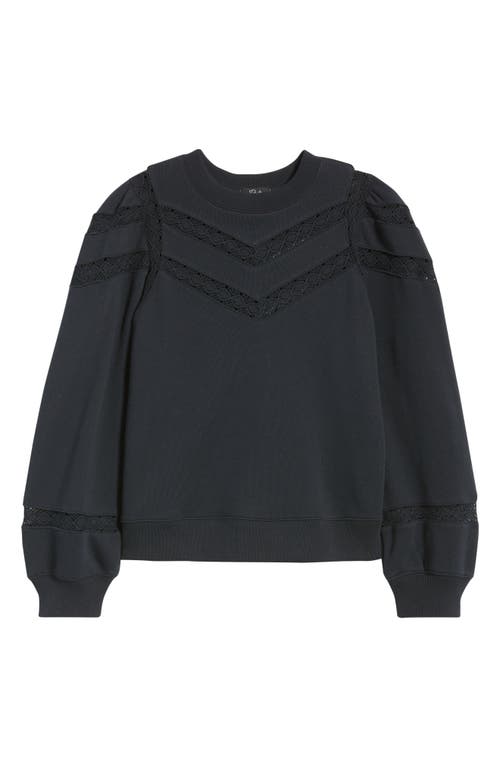 Rails Isles Embroidered Cotton Sweatshirt In Black