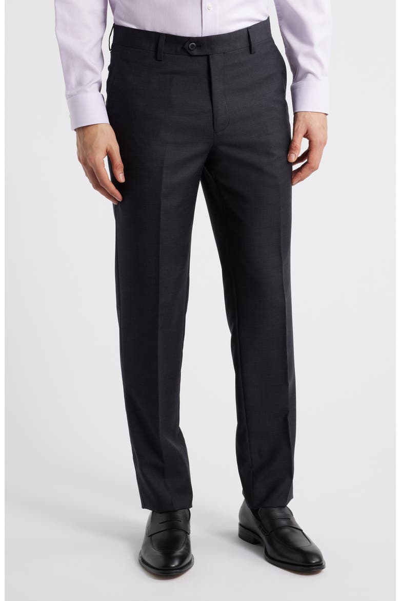 Matteo Slim Fit Charcoal Grey Mélange Wool Suit, Alternate, color, CHARCOAL