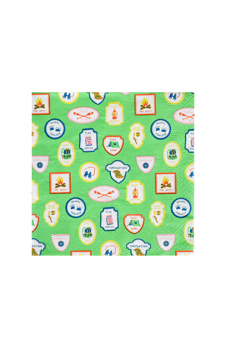 Daydream Society Camp Explorer Badge Large Napkins, Main, color, Assorted Pre-Pack
