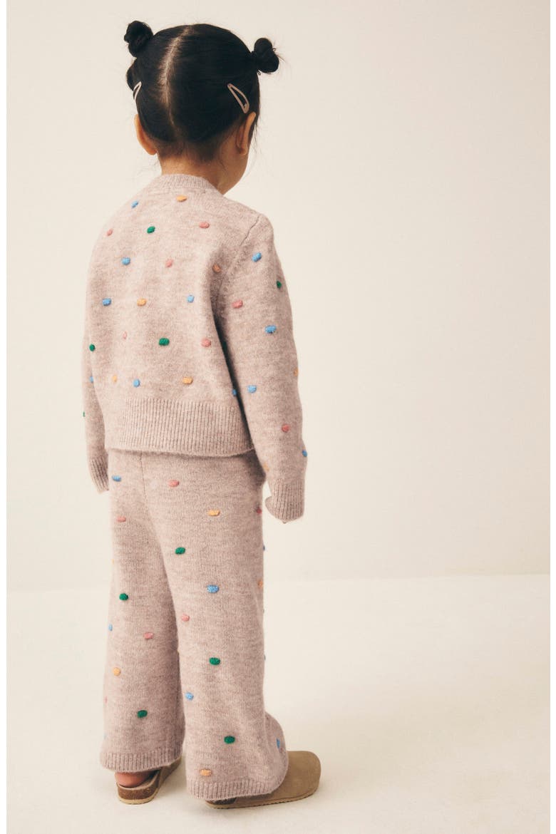 Kids' Pompom Knit Cardigan & Pants Set, Alternate, color, NEUTRAL