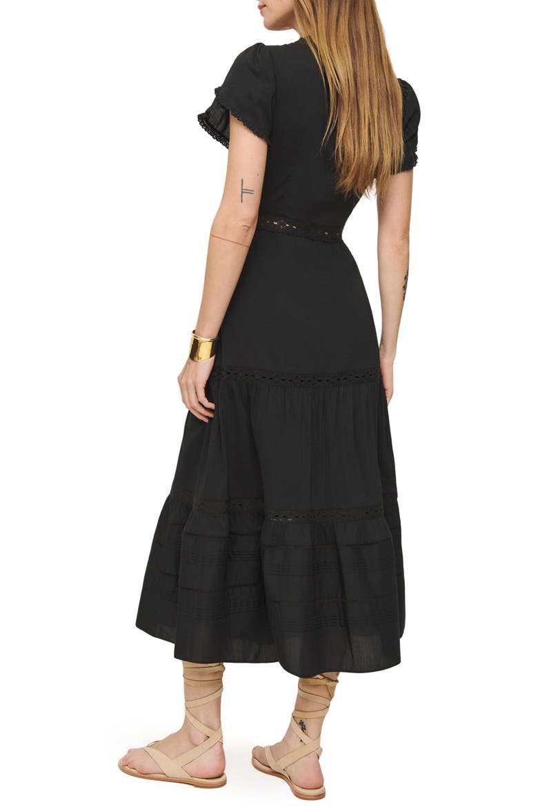 Zebrina Flutter Sleeve Dress, Alternate, color, BLACK
