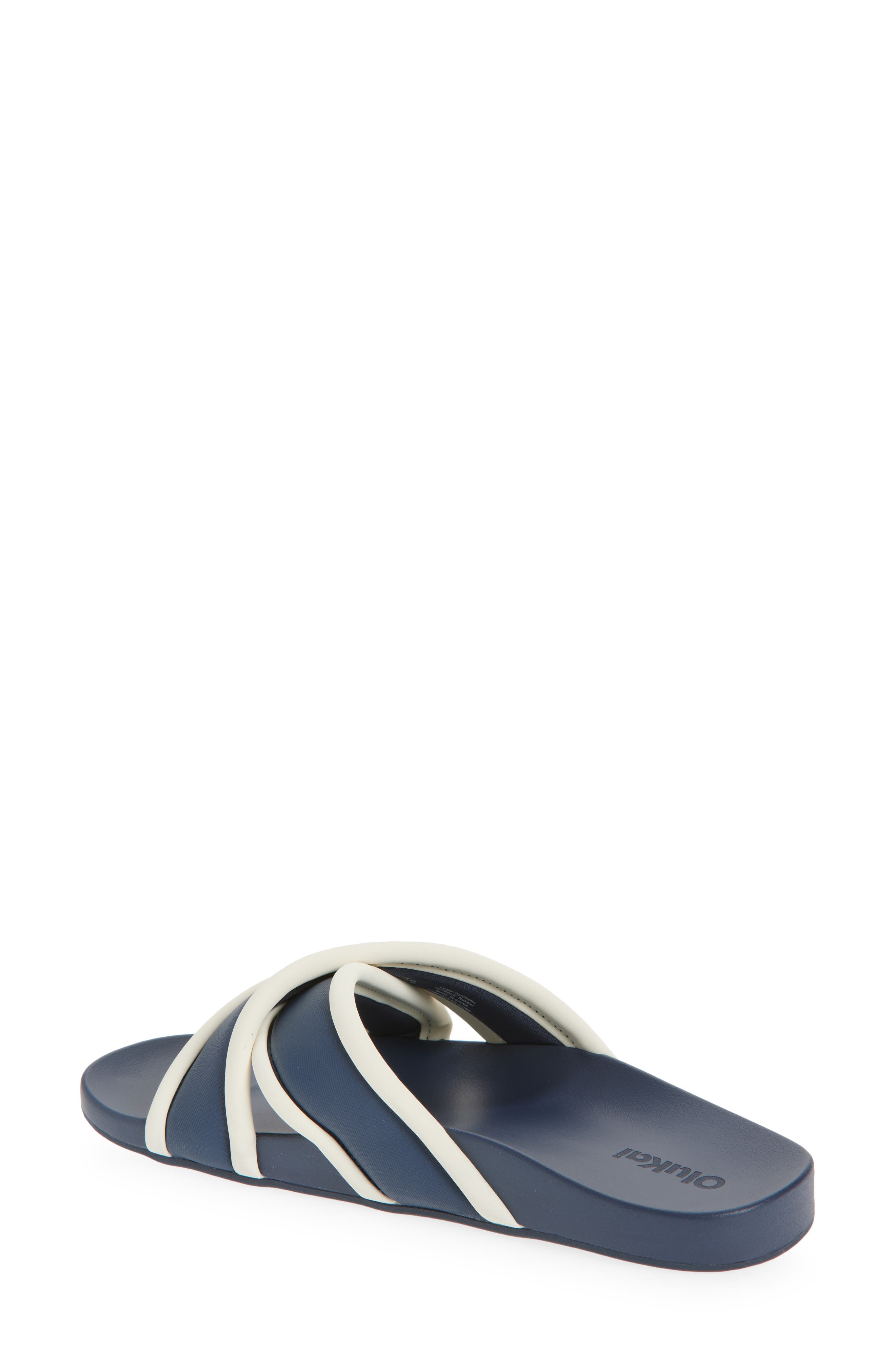 Ani Water Resistant Crisscross slide Sandal, Alternate, color, MOOD INDIGO / WHITE SAND