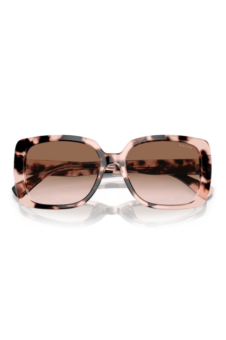 55mm Gradient Rectangular Sunglasses, Alternate, color, SHINY PINK HAVANA / BROWN